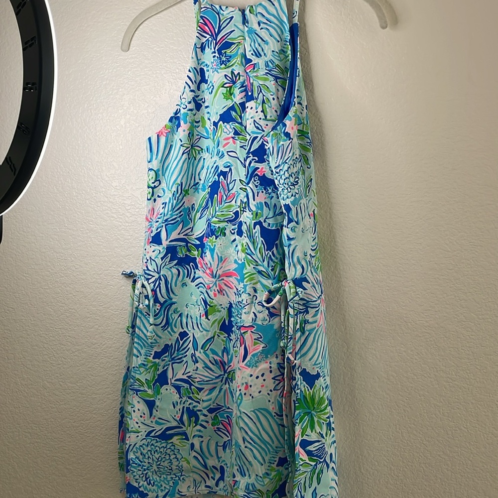 NWT Lilly Pulitzer Blue and Green Floral Romper size 00 - Picture 7 of 11